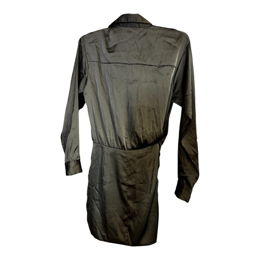 NWT MABLE BROWN SATIN DRESS - Picture 3 of 6